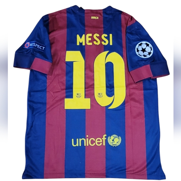 Barcelona Messi #10 2015 Retro Champions League Final Jersey - Picture 1 of 5